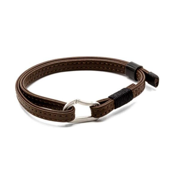 Leather Bracelet with carabiner Steel Edition